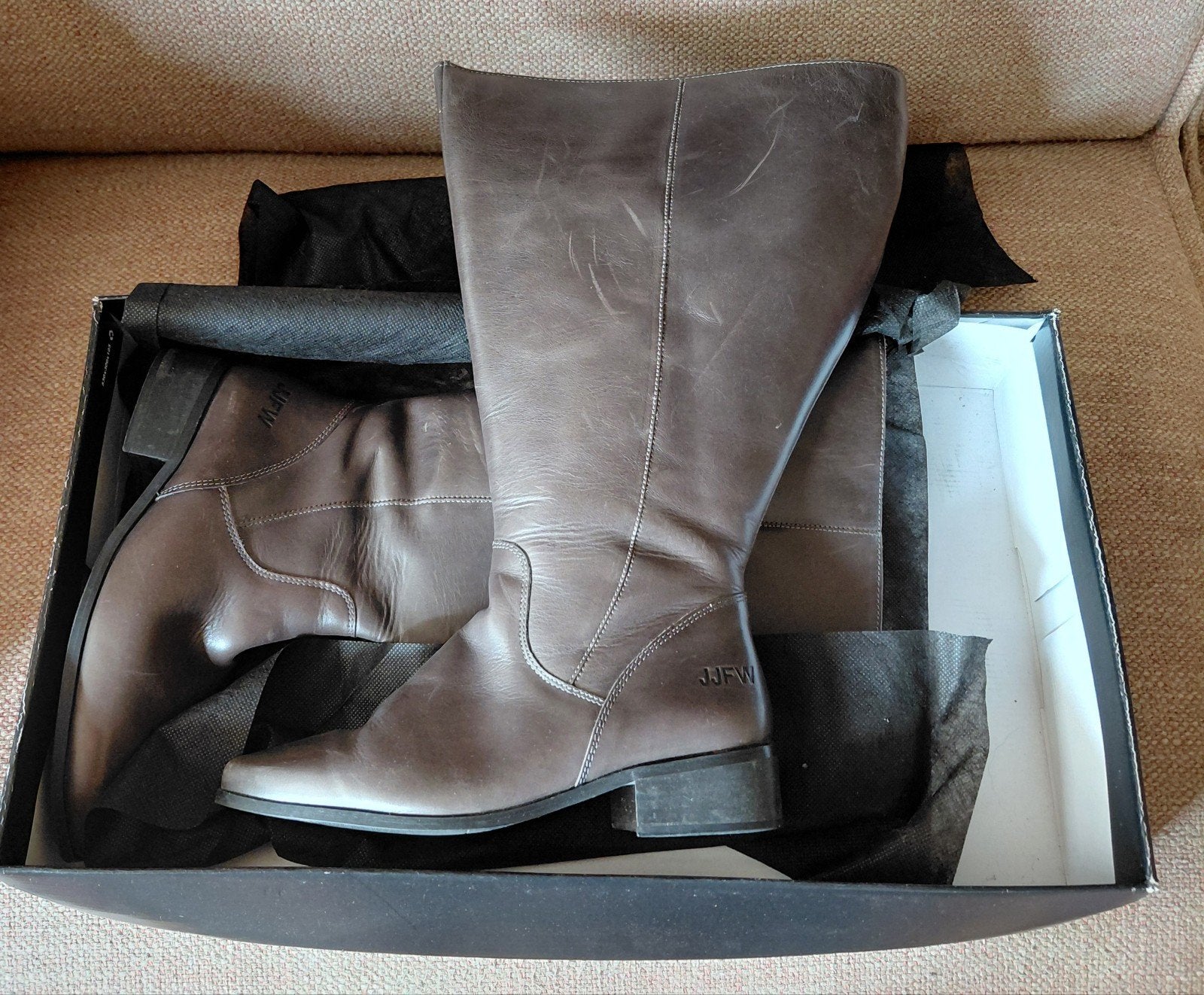 Laarzen JJ Footwear 38 6XW extra brede kuit, Hoge laarzen, Ophalen of Verzenden, Grijs, Gedragen