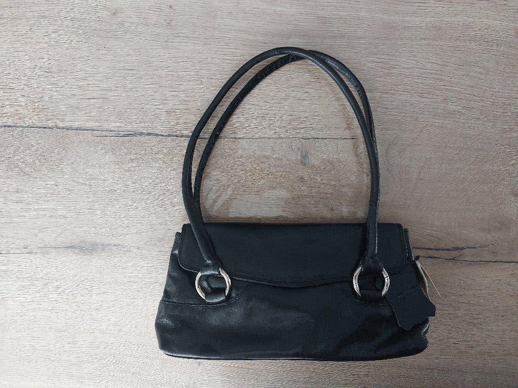 Zwarte leren damestas Vilenca - Nieuw, Sieraden, Tassen en Uiterlijk, Tassen | Damestassen, Ophalen of Verzenden, Nieuw, Zwart