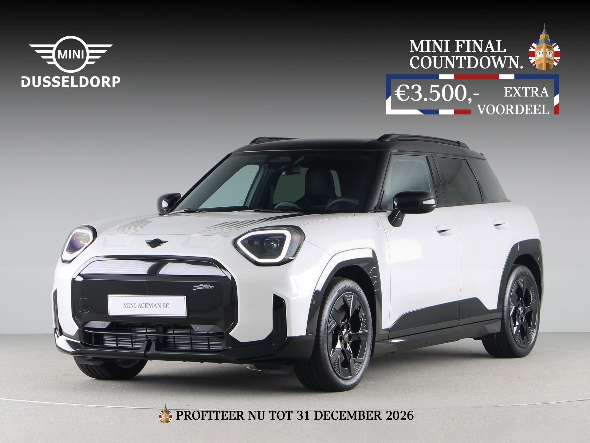 MINI Aceman SE John Cooper Works Pakket M PRIVATE LEASE EUR, Auto's, Zwart, Wit, Aceman, Nieuw