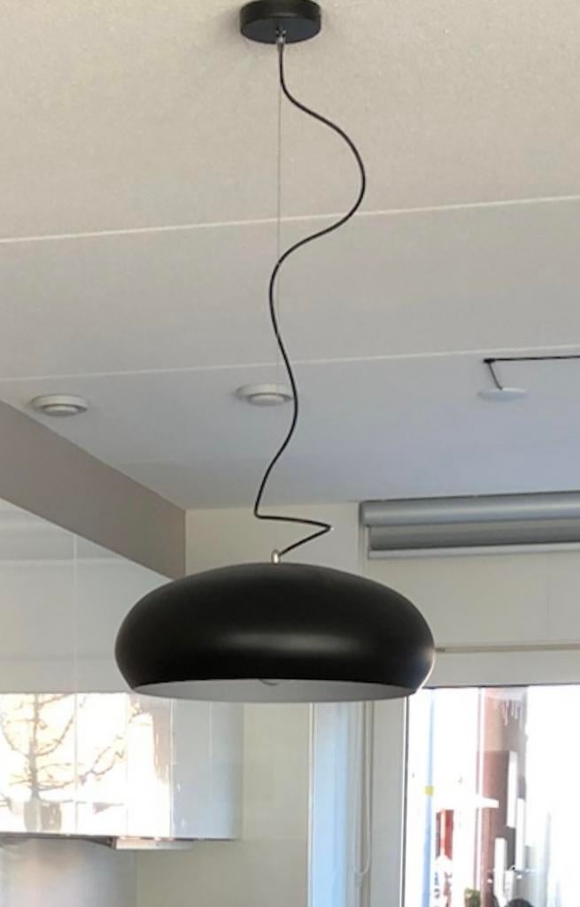Moderne zwarte hanglamp - eettafel lamp diameter 50cm, Ophalen, Gebruikt, Metaal, 50 tot 75 cm