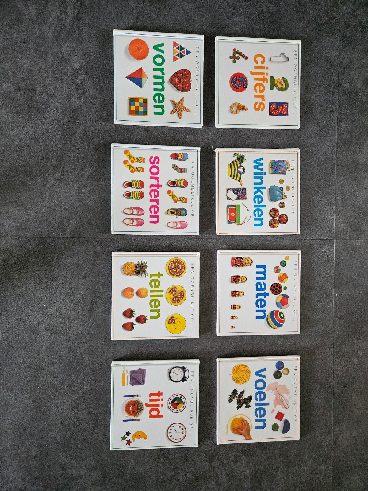 8-delige set 'Een ogenblikje op' kartonboekjes, Boeken, Kinderboeken | Baby's en Peuters, Ophalen of Verzenden