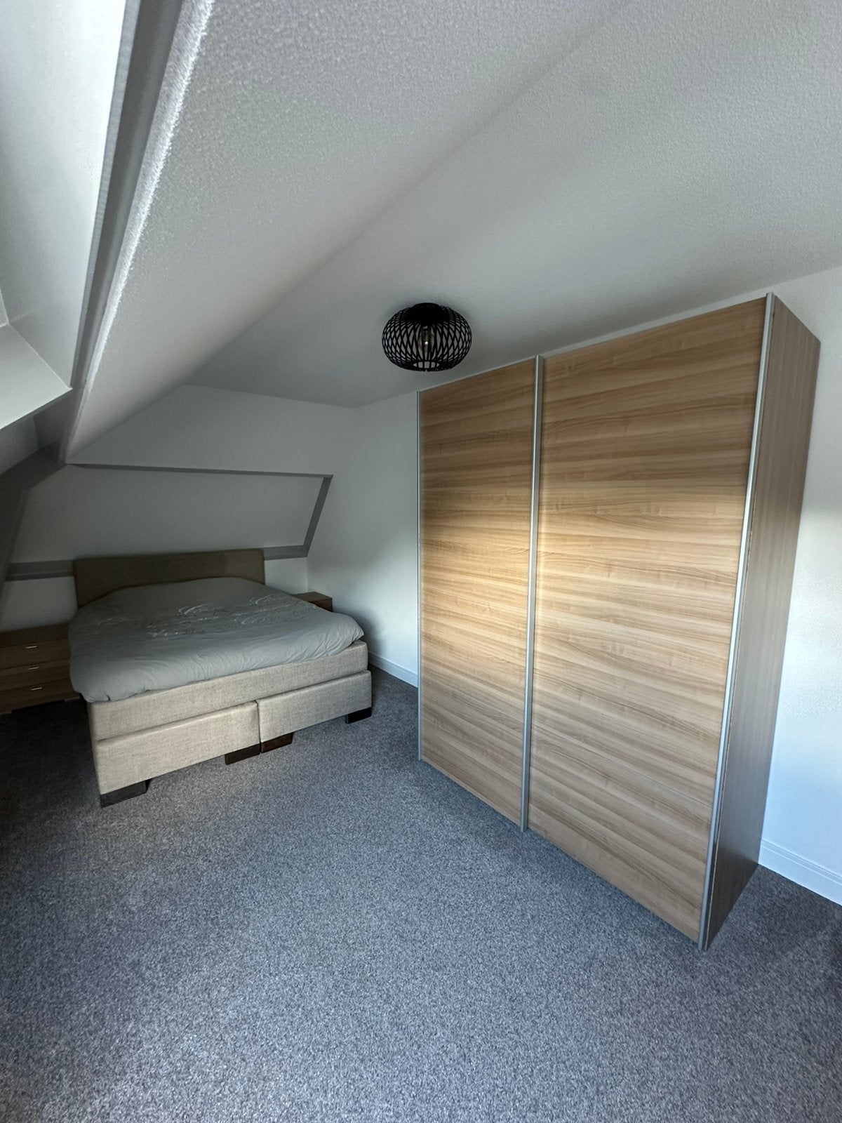 Boxspring 160x210, 2-deurs kast en nachtkastjes, compleet, Ophalen, Tweepersoons