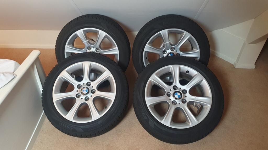 Originele set BMW wielen F30/F31 17 inch, Ophalen, Gebruikt