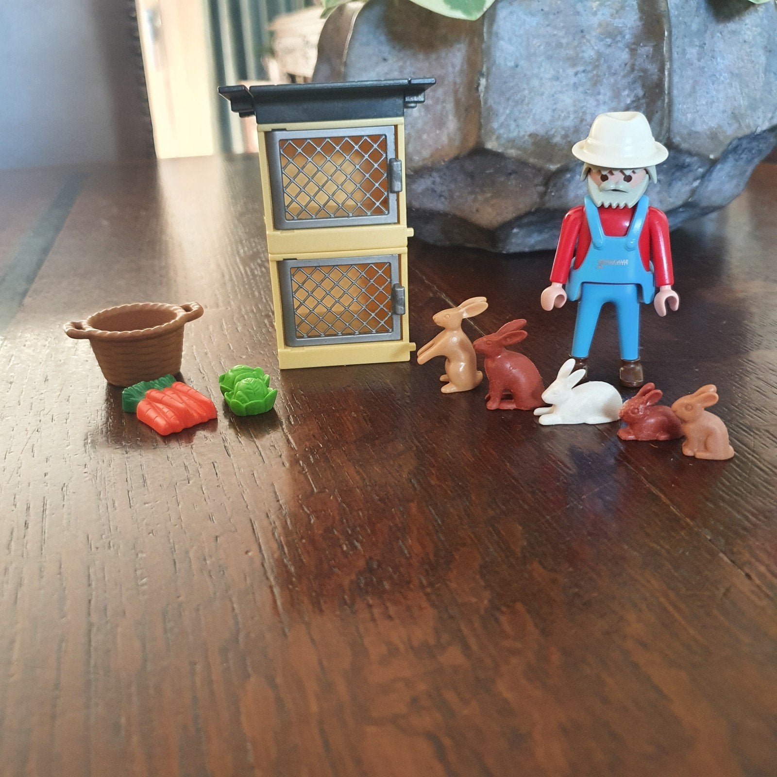 Playmobil 4491 Konijnenhok met Boer en Konijnen, Gebruikt, Complete set, Overige typen, Ophalen of Verzenden