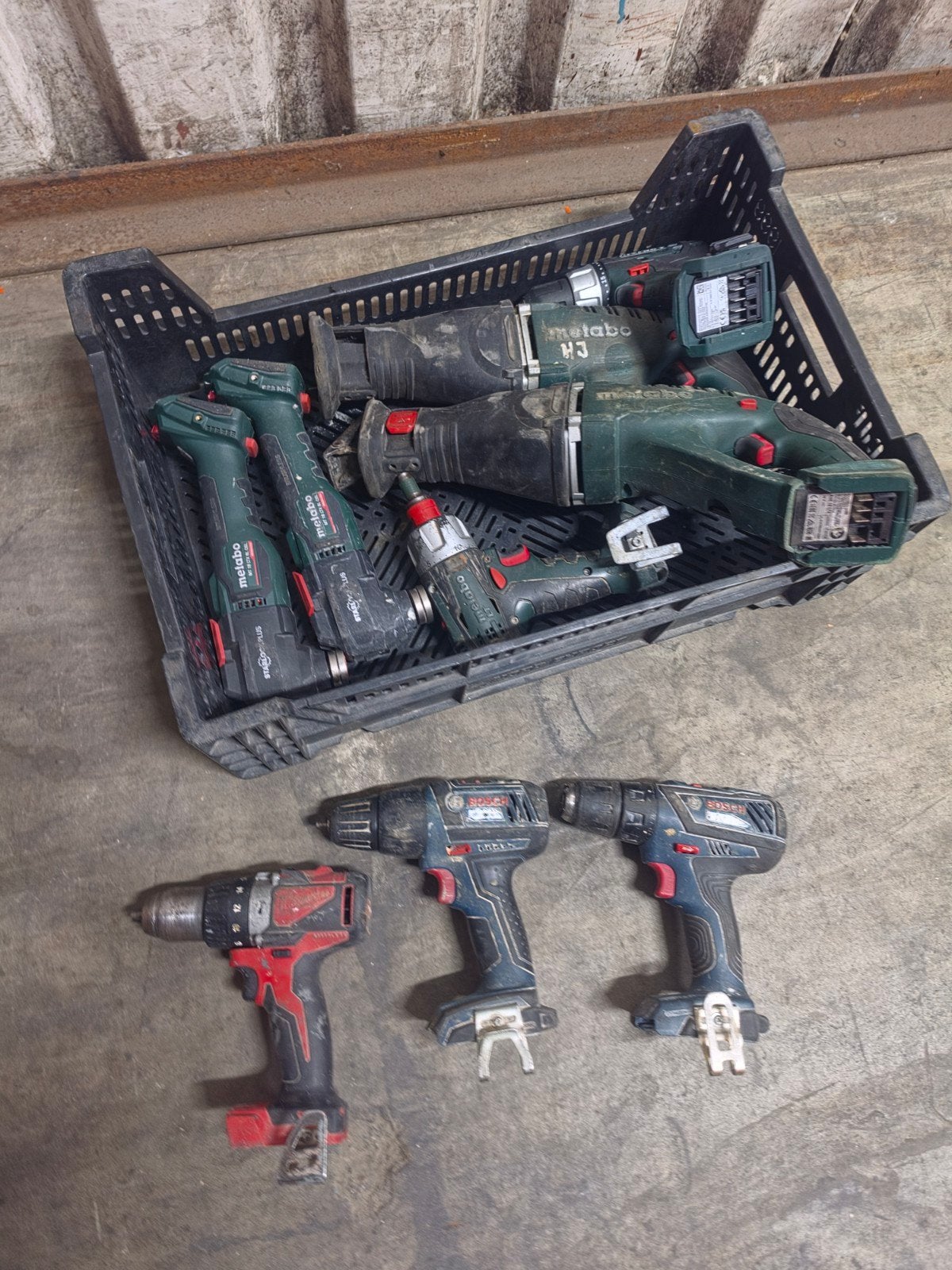 Defect accu gereedschap Metabo en Bosch, Ophalen of Verzenden, Gebruikt, Boormachine