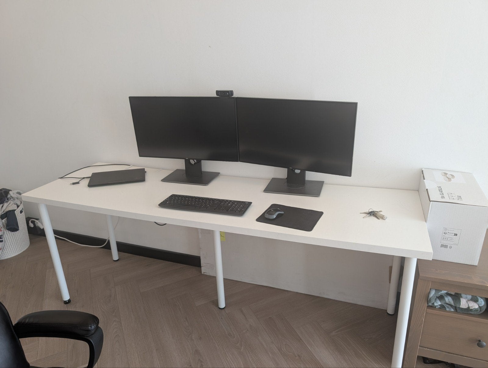 Wit bureau - 200x60 cm - met lichte vlekken, Huis en Inrichting, Bureaus, Ophalen