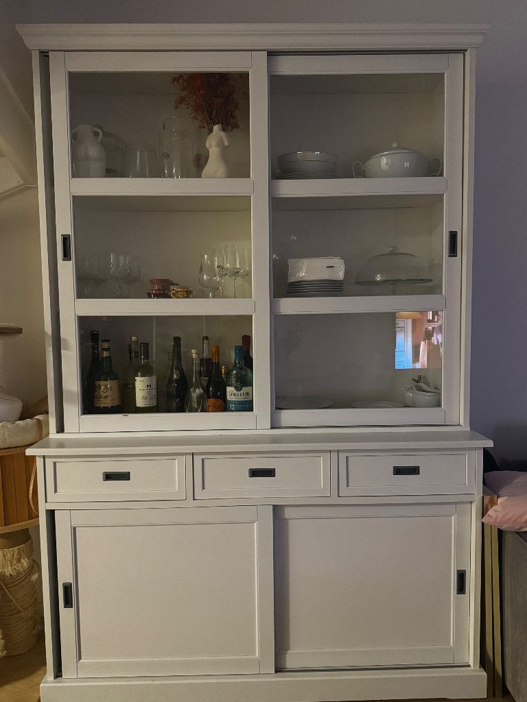 Larsfird Ikea buffetkast wit, Ophalen, Glas, 200 cm of meer, 150 tot 200 cm