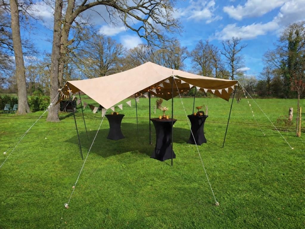 Stretchtent (Activiteitendak) van 6x6 meter te huur!, Ophalen, Opvouwbaar, Overige typen, 2 meter of meer