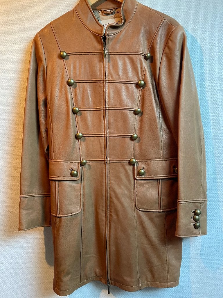 Exclusieve echt lederen jas, Morena, Bruin, Maat 42/44 (L), Ophalen of Verzenden