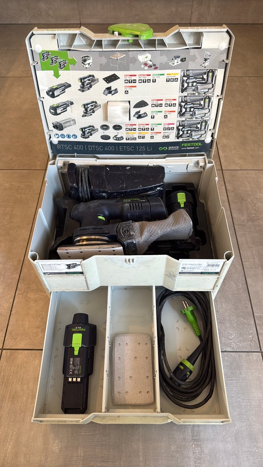 FESTOOL RTSC 400 ACCU SCHUURMACHINE, Doe-het-zelf en Verbouw, Ophalen of Verzenden, Gebruikt, Minder dan 600 watt, Vlakschuurmachine