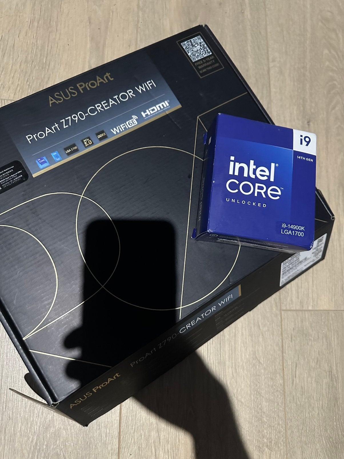 Intel i9-14900K + ASUS ProArt Z790-Creator WiFi Nieuw, Computers en Software, Processors, Ophalen, Zo goed als nieuw, 4 Ghz of meer