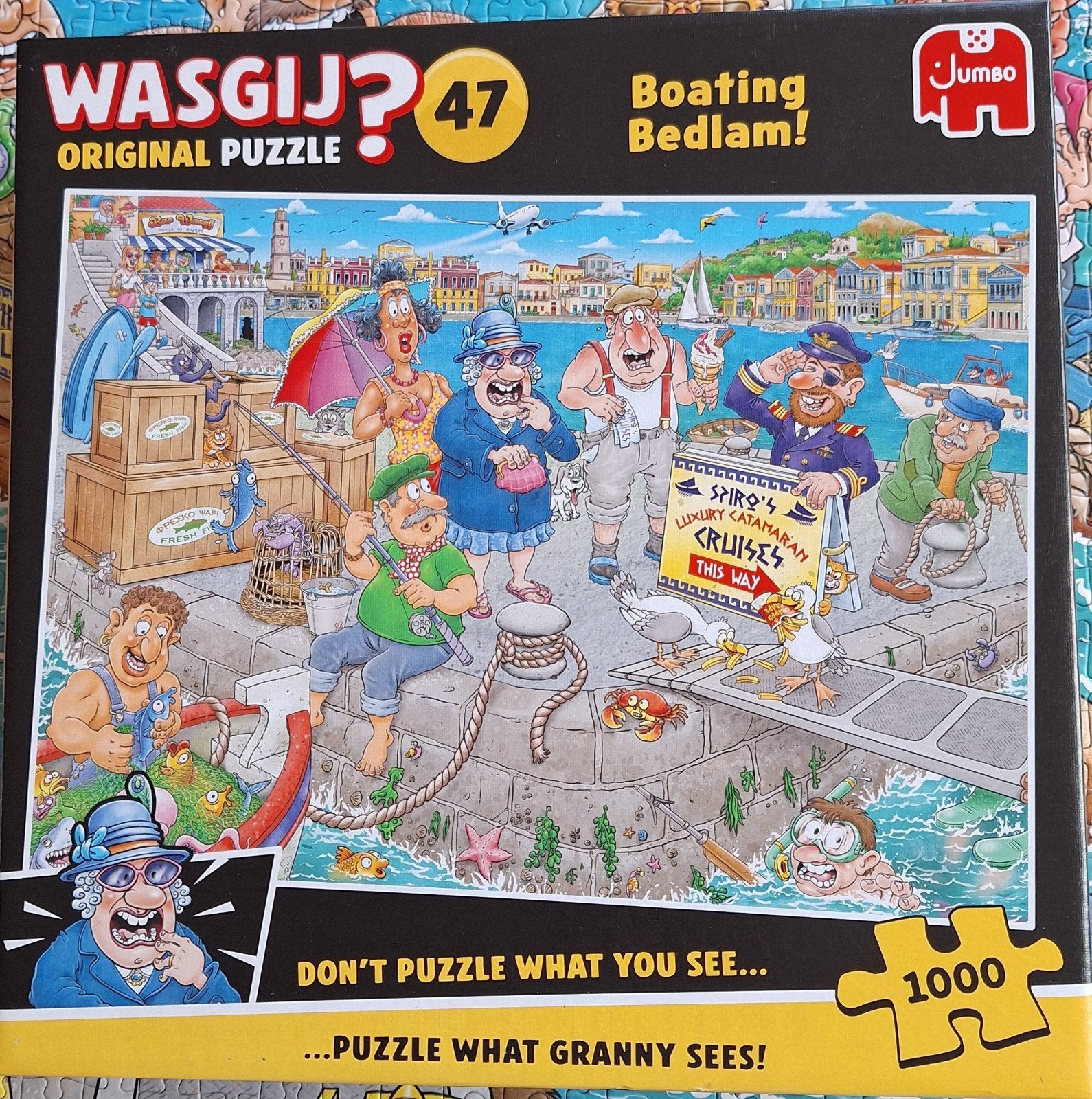 Puzzel Wasgij Original 47 De boot in 1000 stukjes, Ophalen of Verzenden, 500 t/m 1500 stukjes, Zo goed als nieuw, Legpuzzel