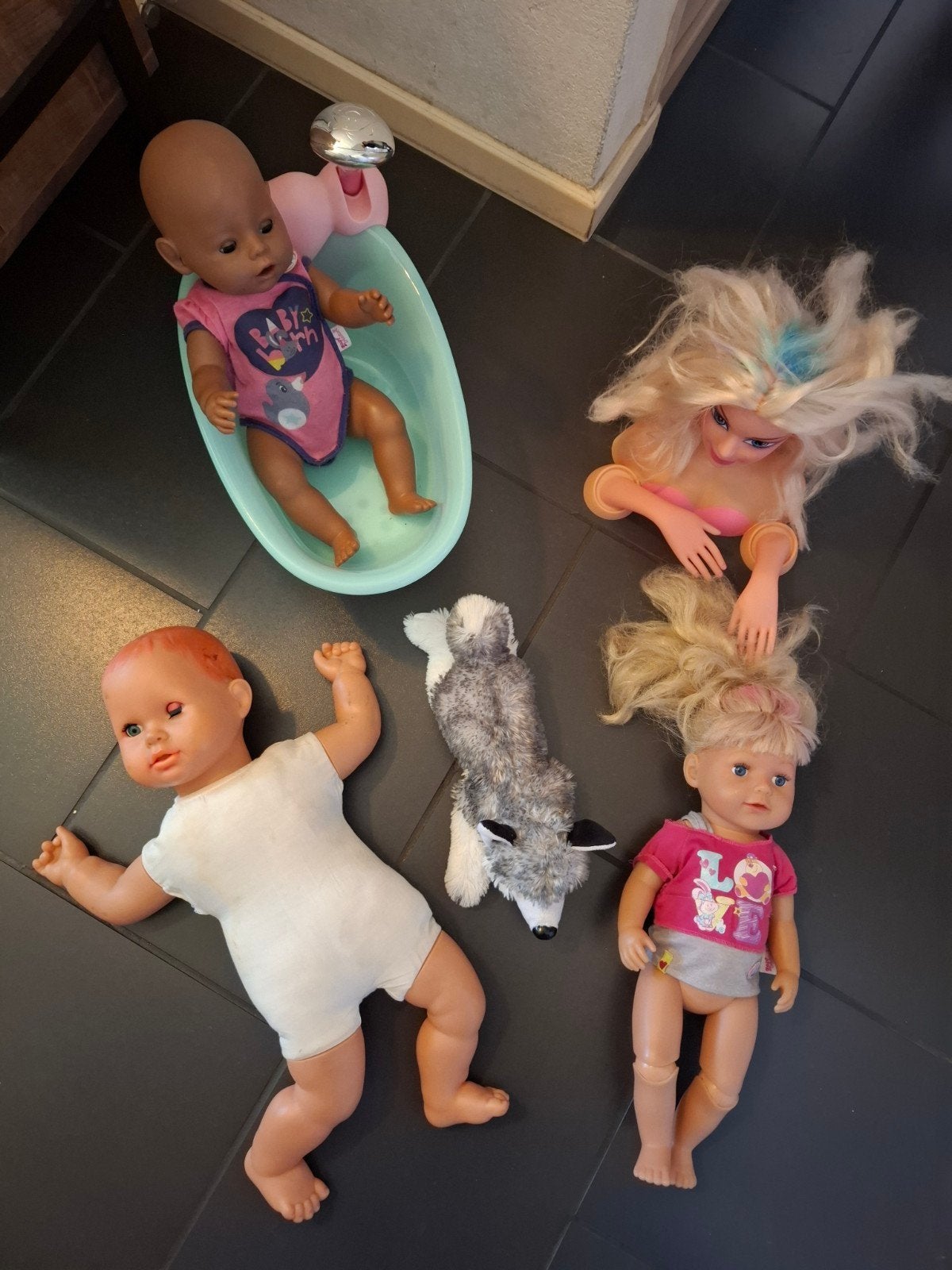 baby born, poppen, badje, huskyknuffel, Ophalen, Gebruikt, Babypop