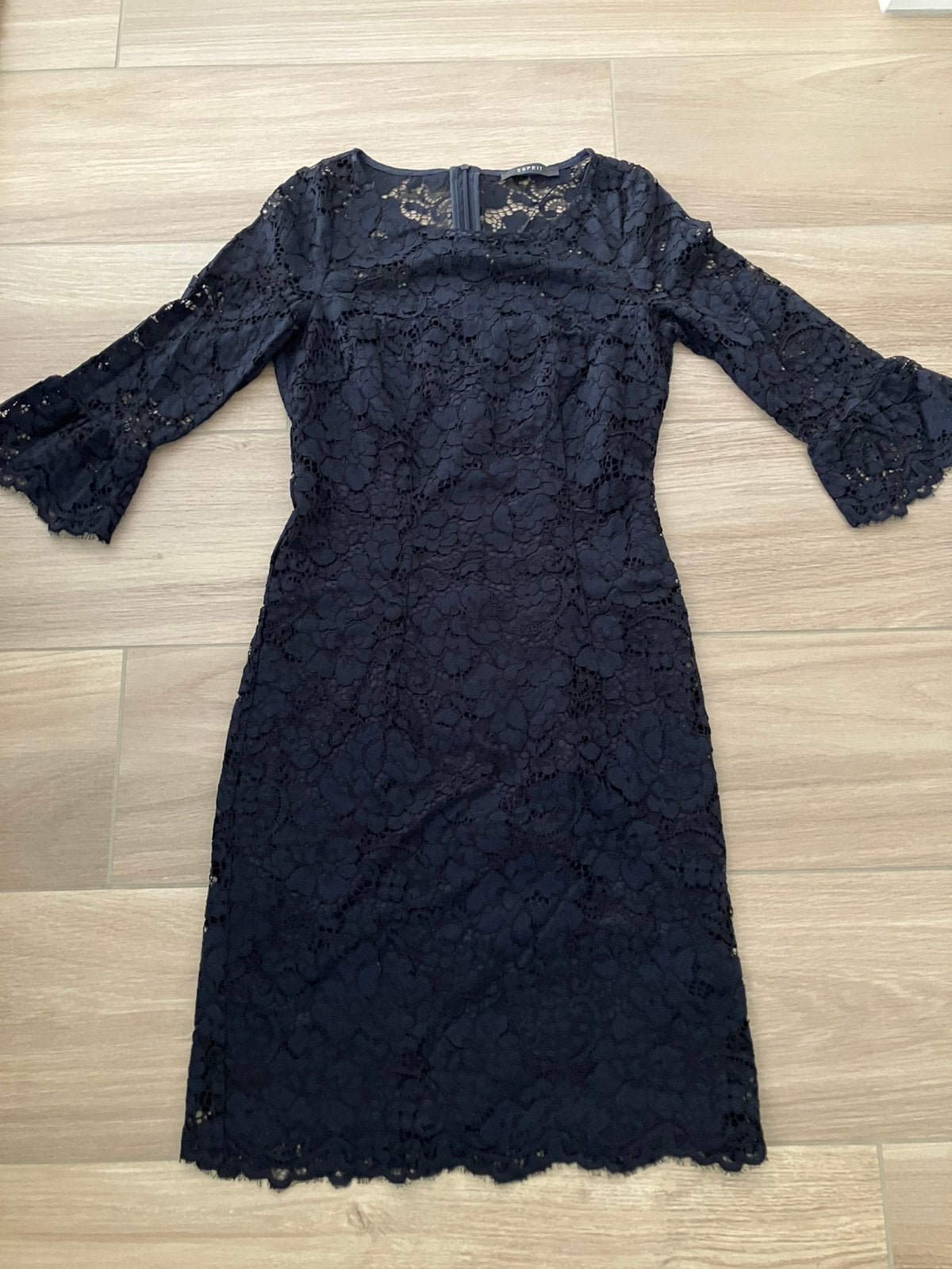 Kanten blauwe jurk ESPRIT maat 32 bruiloft, Blauw, Ophalen of Verzenden, Zo goed als nieuw, Maat 34 (XS) of kleiner