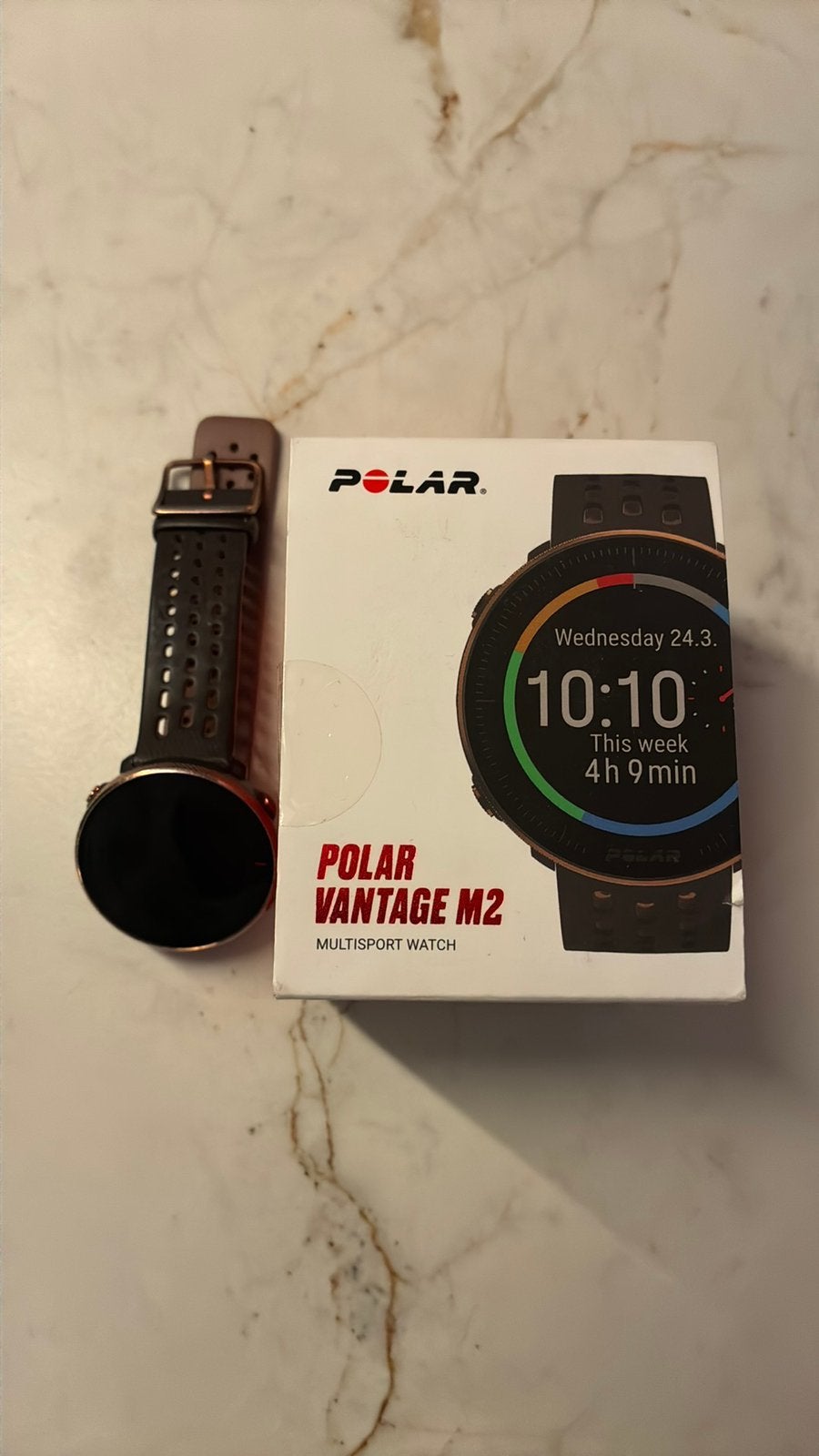 Polar Vantage M2 – GPS Sporthorloge (Met oplaadkabel & doos), Zwart, IOS, Ophalen of Verzenden, Zo goed als nieuw
