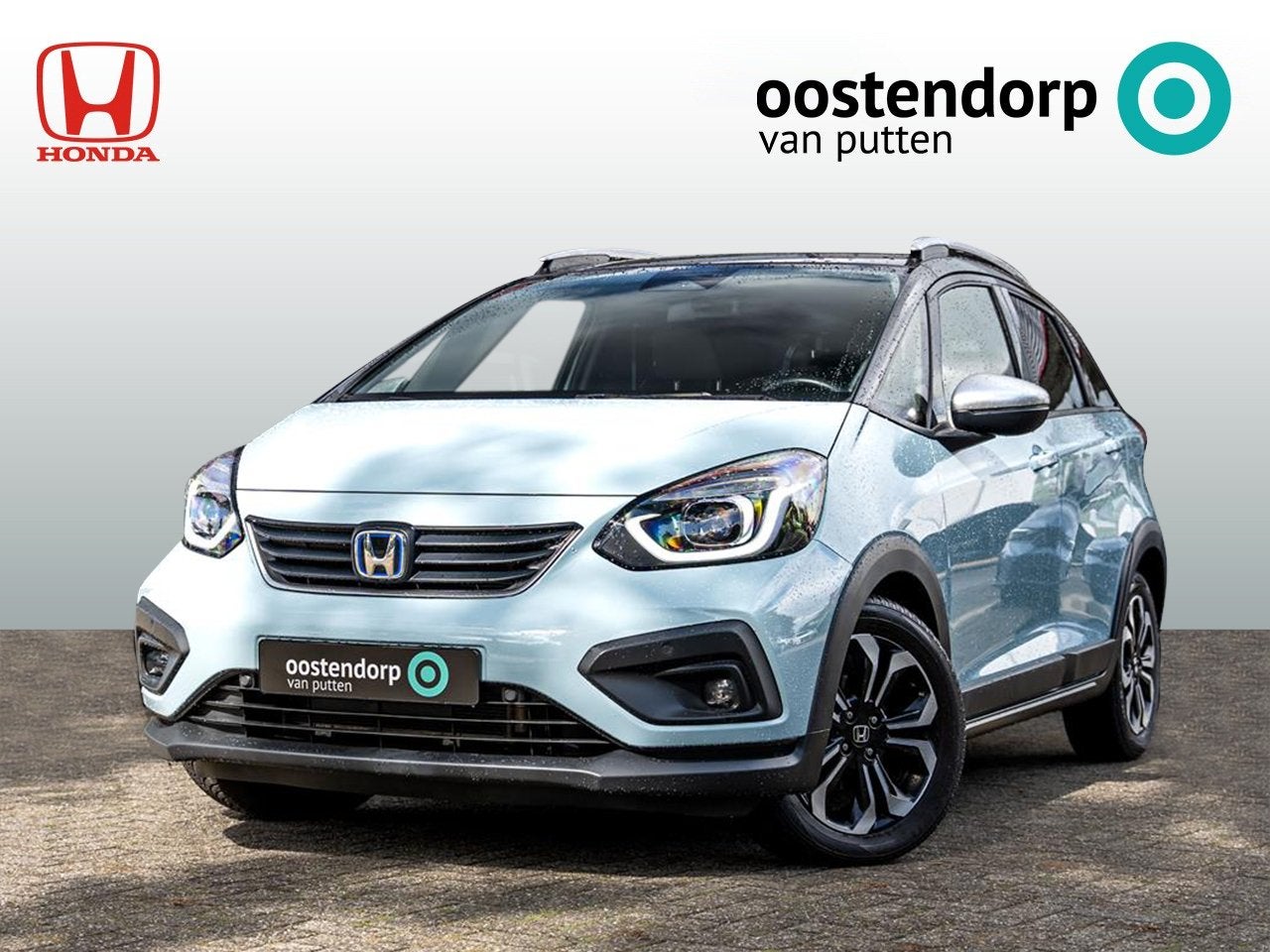Honda Jazz 1.5 Full Hybrid Crosstar Automaat | Bi-Tone Surf, Auto's, Automaat, Dealer onderhouden, 4 cilinders, Blauw