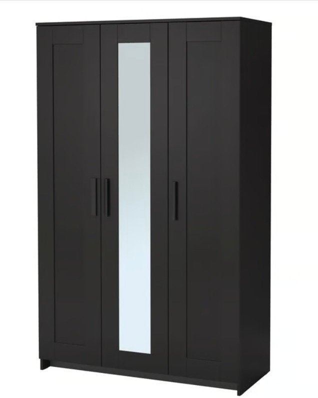 Zwarte kledingkast met spiegeldeur Brimes Ikea, Ophalen, Met deur(en), 150 tot 200 cm, 25 tot 50 cm