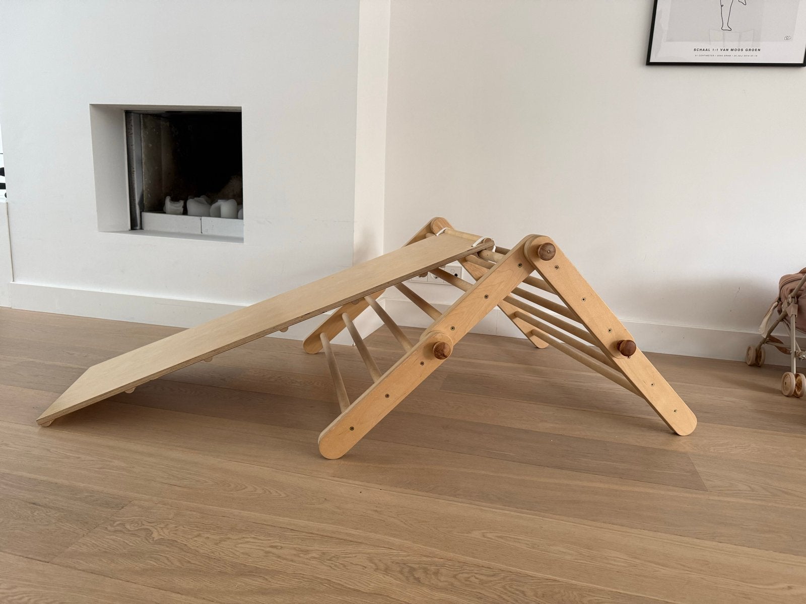Houten klimrek met glijbaan/klimplank ette tete, Ophalen, Gebruikt, Glijbaan, Aanbouwonderdeel