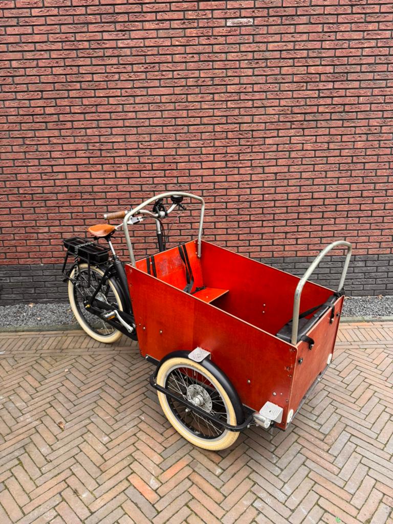 Bakfiets met elektrische ondersteuning en loopfunctie, Gebruikt, Elektrisch, 2 kinderen, Schijfrem