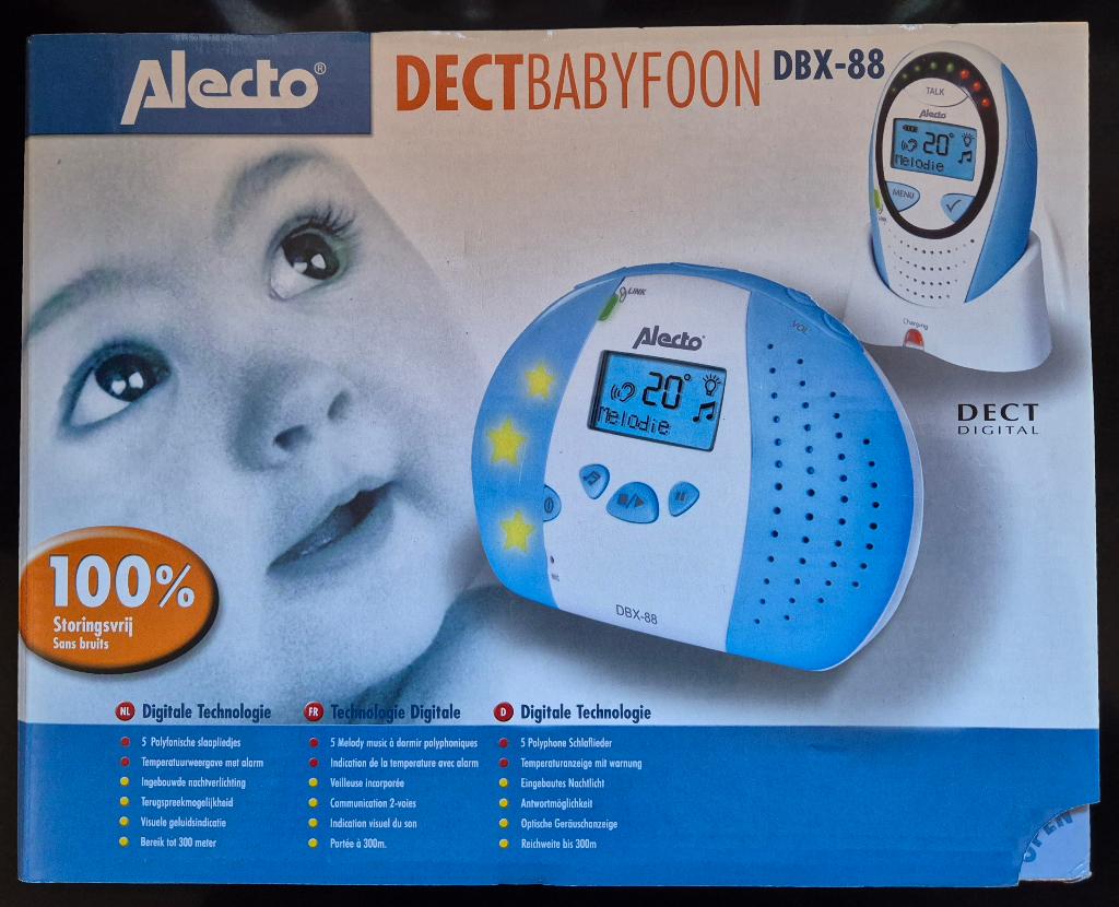 Alecto DBX-88 babyfoon, Verzenden, Zo goed als nieuw, Minder dan 100 meter, Terugspreekfunctie