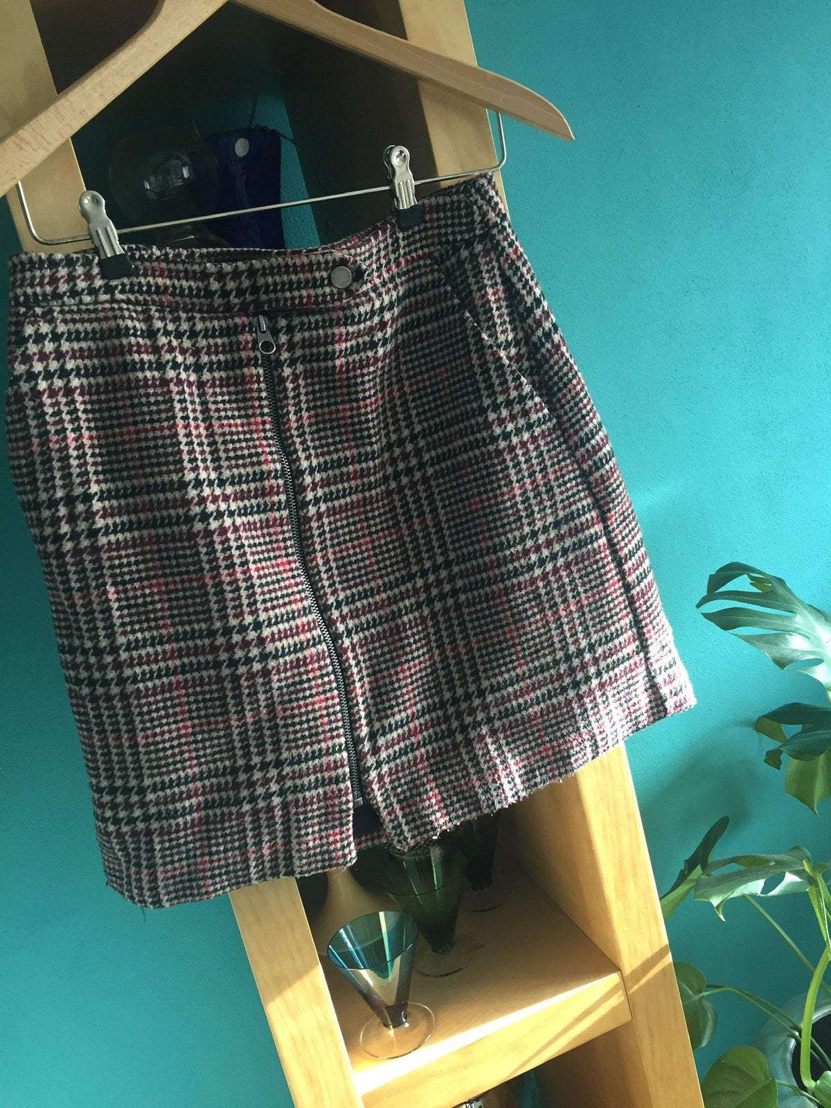 Geruite rok vero moda, mt s (beige bordeaux), Kleding | Dames, Ophalen of Verzenden, Zo goed als nieuw, Boven de knie