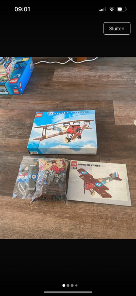 Lego Sopwith Camel met doos en boekje, Ophalen of Verzenden, Zo goed als nieuw