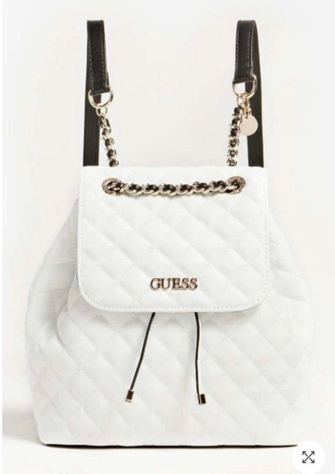 Guess Illy Gewatteerde Rugzak – Wit, Ophalen, Zo goed als nieuw, Wit