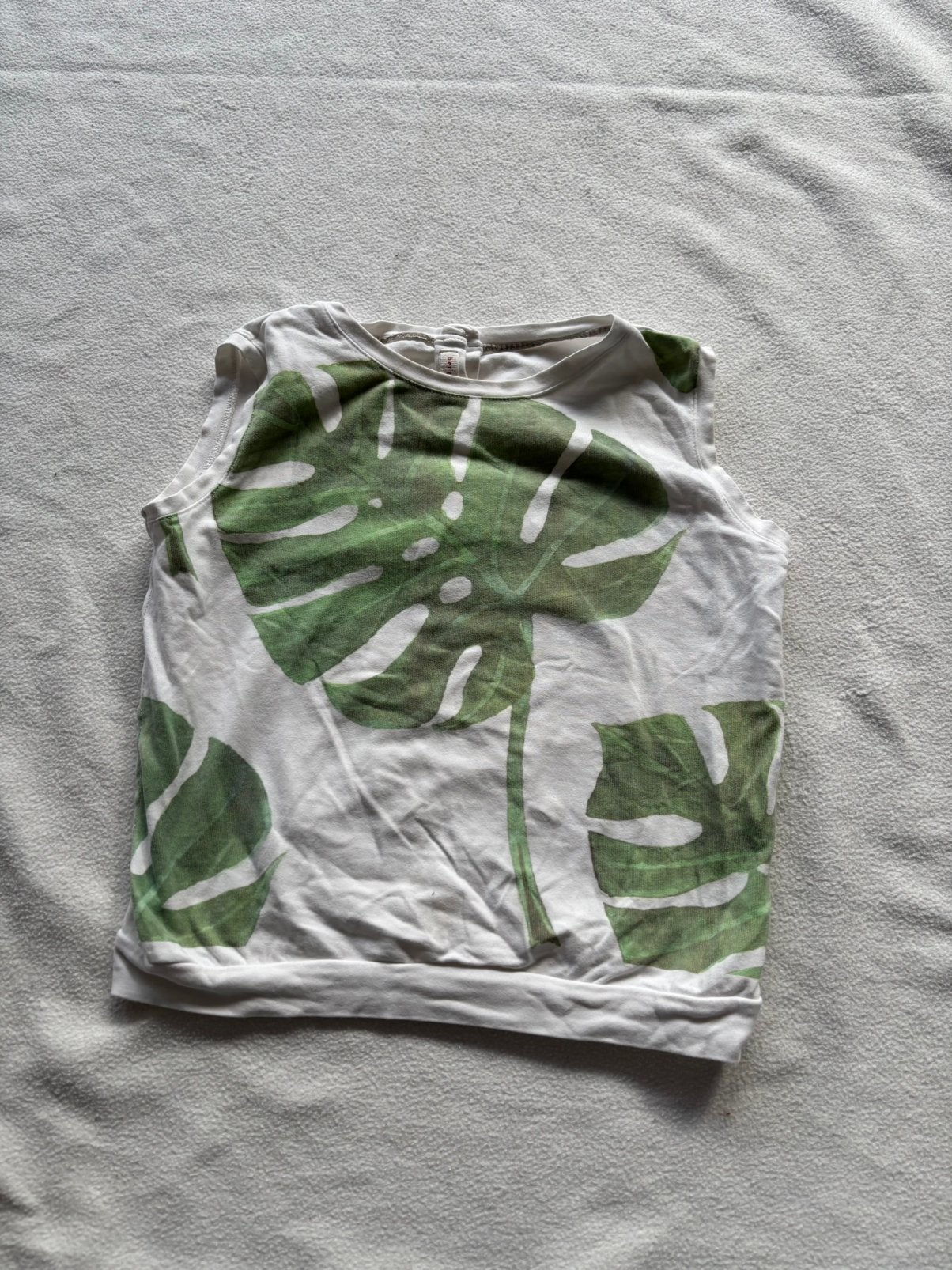 Bengh Per Principesse mouwloze top shirt wit bladeren groen, Kinderen en Baby's, Verzenden, Gebruikt, Meisje, Shirt of Longsleeve