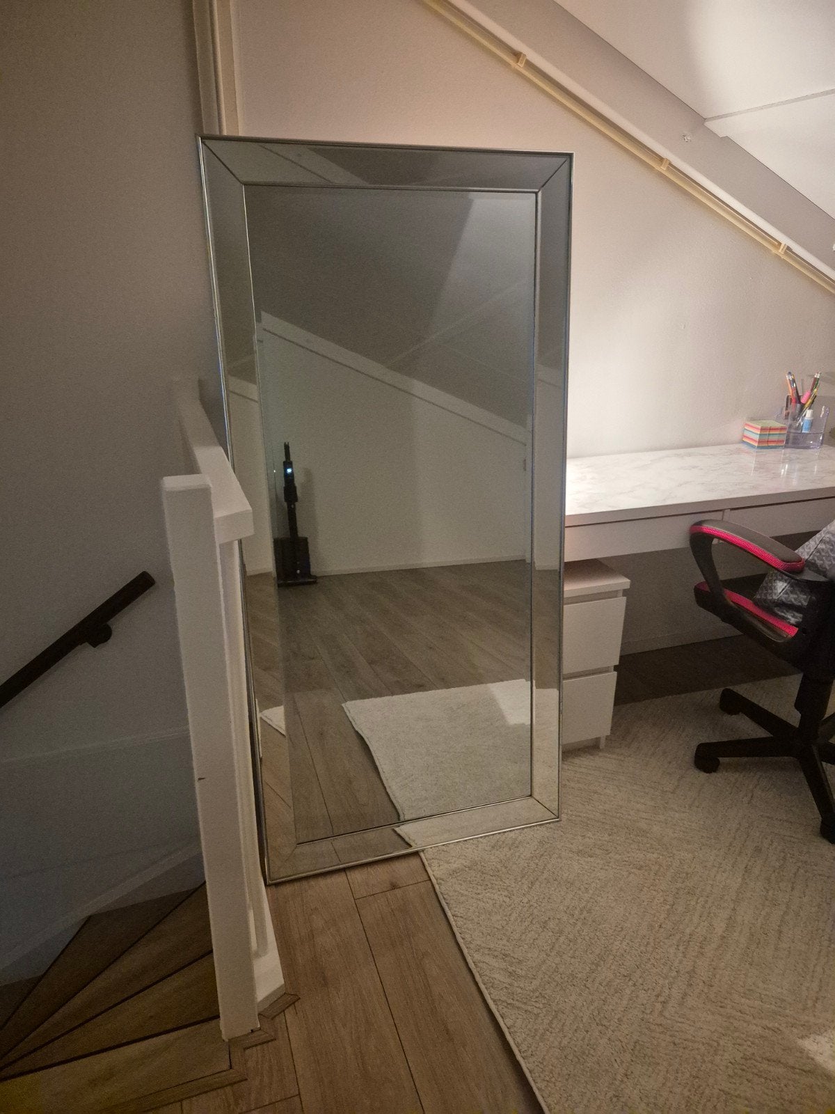 Zilveren spiegel 180 cm lang, Ophalen of Verzenden, Zo goed als nieuw, Rechthoekig, 150 tot 200 cm