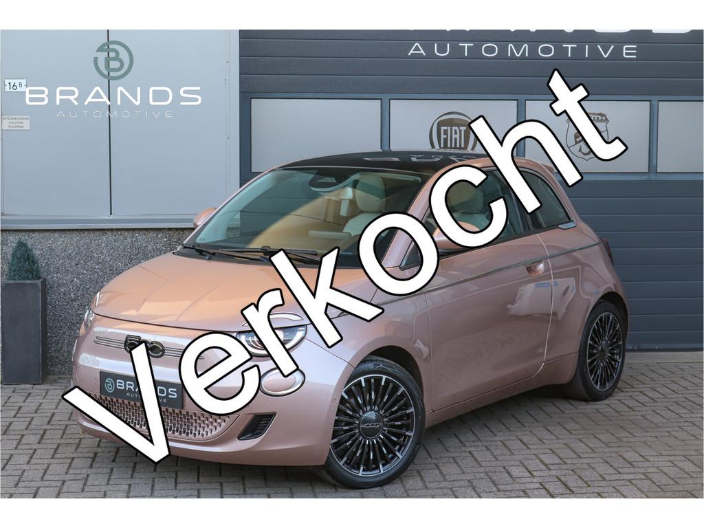 Fiat 500E 3+1 La Prima 42 kWh Rose Panodak Stoelverwarming G, Auto's, 1300 kg, Gebruikt, Overige kleuren, Met garantie (alle)