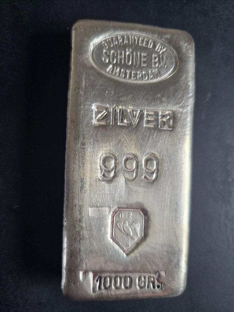 1 kilo zilver baar, Schöne, LBMA-certificering, Postzegels en Munten, Edelmetalen en Baren, Ophalen of Verzenden, Zilver