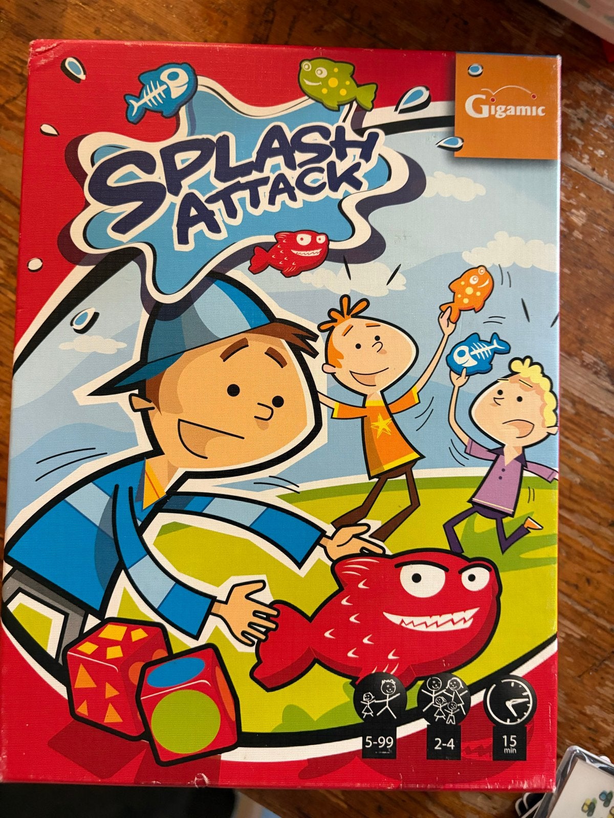 Splash Attack - Leuk familiespel van Gigamic, Hobby en Vrije tijd, Drie of vier spelers, Ophalen of Verzenden, Zo goed als nieuw