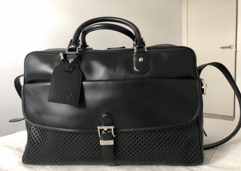 Mont Blanc Leren Tas - ongebruikt nieuwstaat, Sieraden, Tassen en Uiterlijk, Tassen | Reistassen en Weekendtassen, Zwart, Minder dan 40 cm