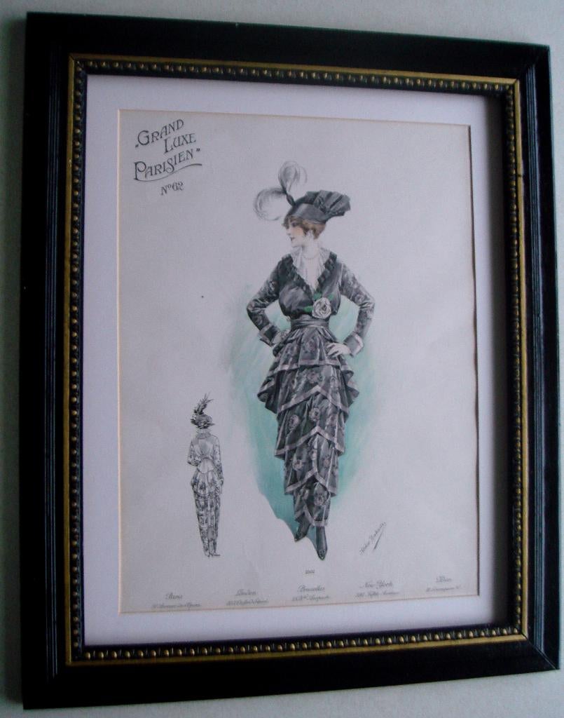 Parijse mode plaat no. 62 Atelier Bachwitz € 9,50, Minder dan 50 cm, Gebruikt, Ophalen of Verzenden, Foto of Poster