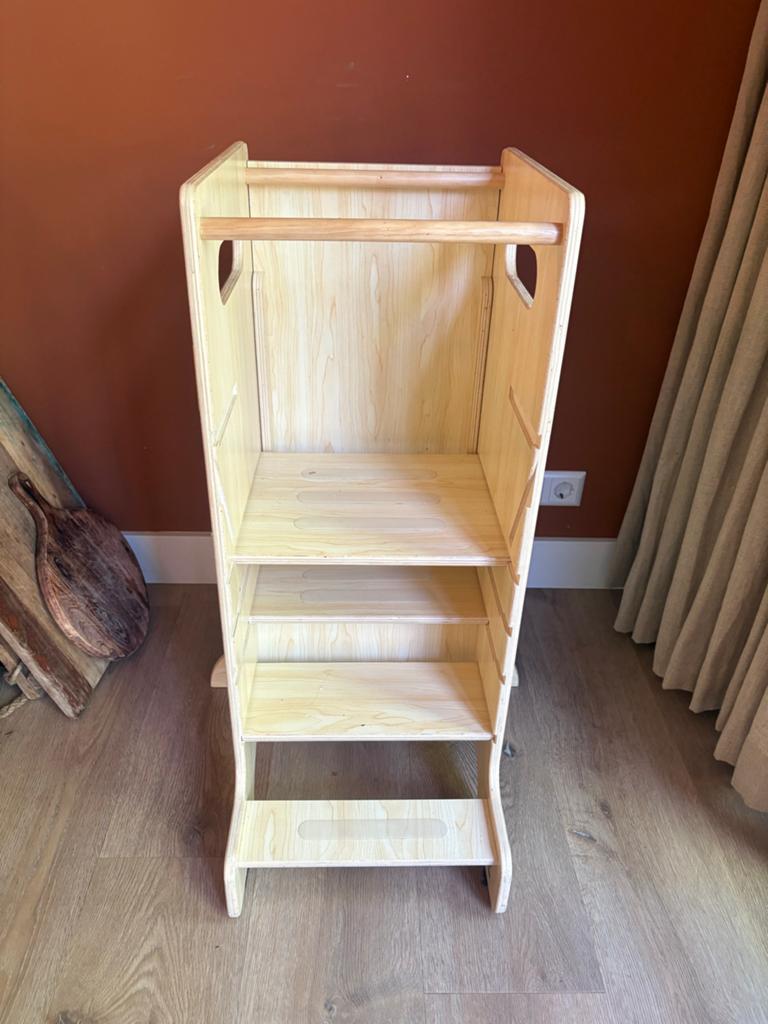 Olvy 4-in-1 Leertoren Montessori Keukenhulp met Glijbaan, Ophalen, Zo goed als nieuw, Jongen of Meisje