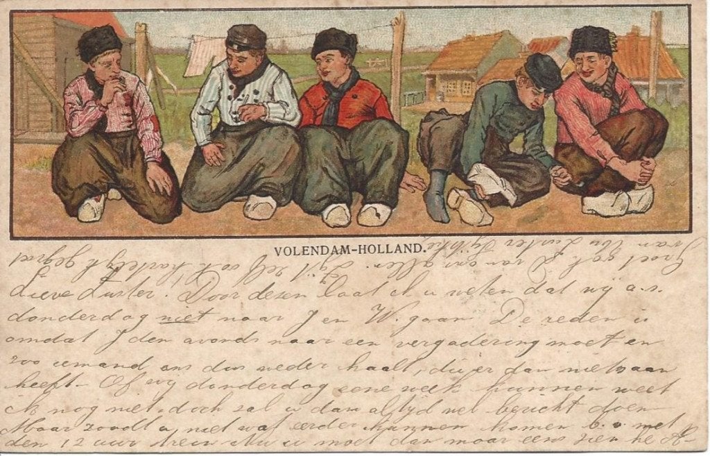 Volendam (N.H.) Volendammer Klederdracht, gelopen 1904, Verzamelen, Ophalen of Verzenden, Voor 1920, Gelopen, Noord-Holland