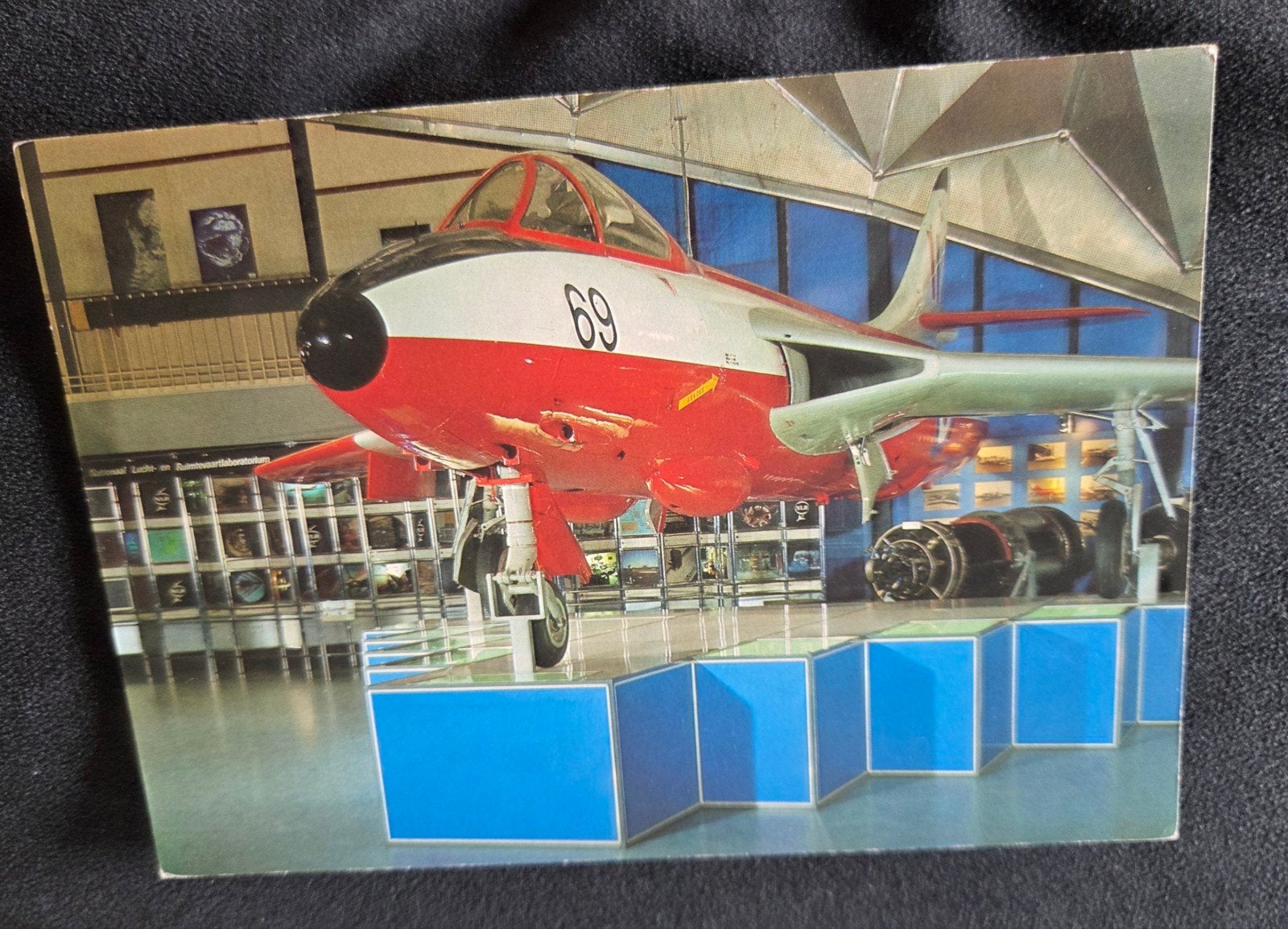 Ansichtkaart Hawker Hunter straaljager Aviodome Schiphol, Verzenden, 1960 tot 1980, Ongelopen, Voertuig