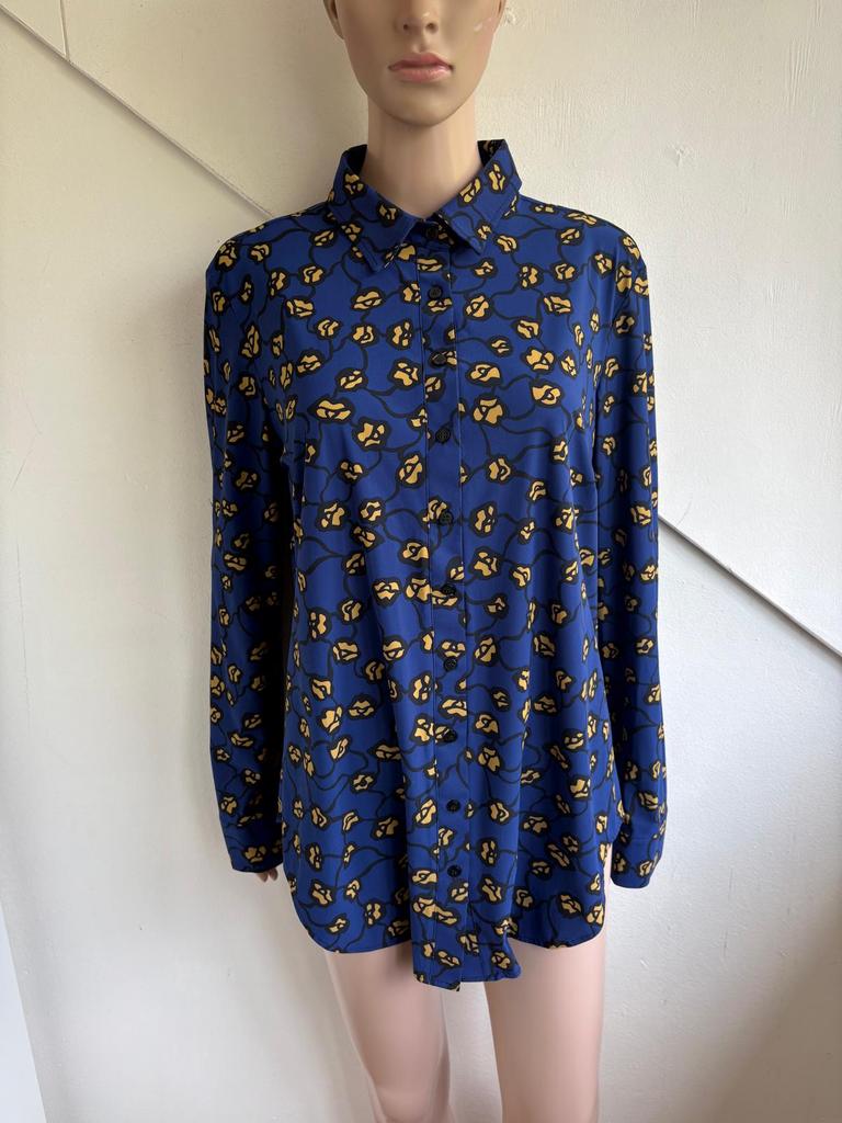 Studio Anneloes travelstof blouse maat XL 44 blauw geel, Ophalen of Verzenden, Zo goed als nieuw, Maat 42/44 (L), Blauw