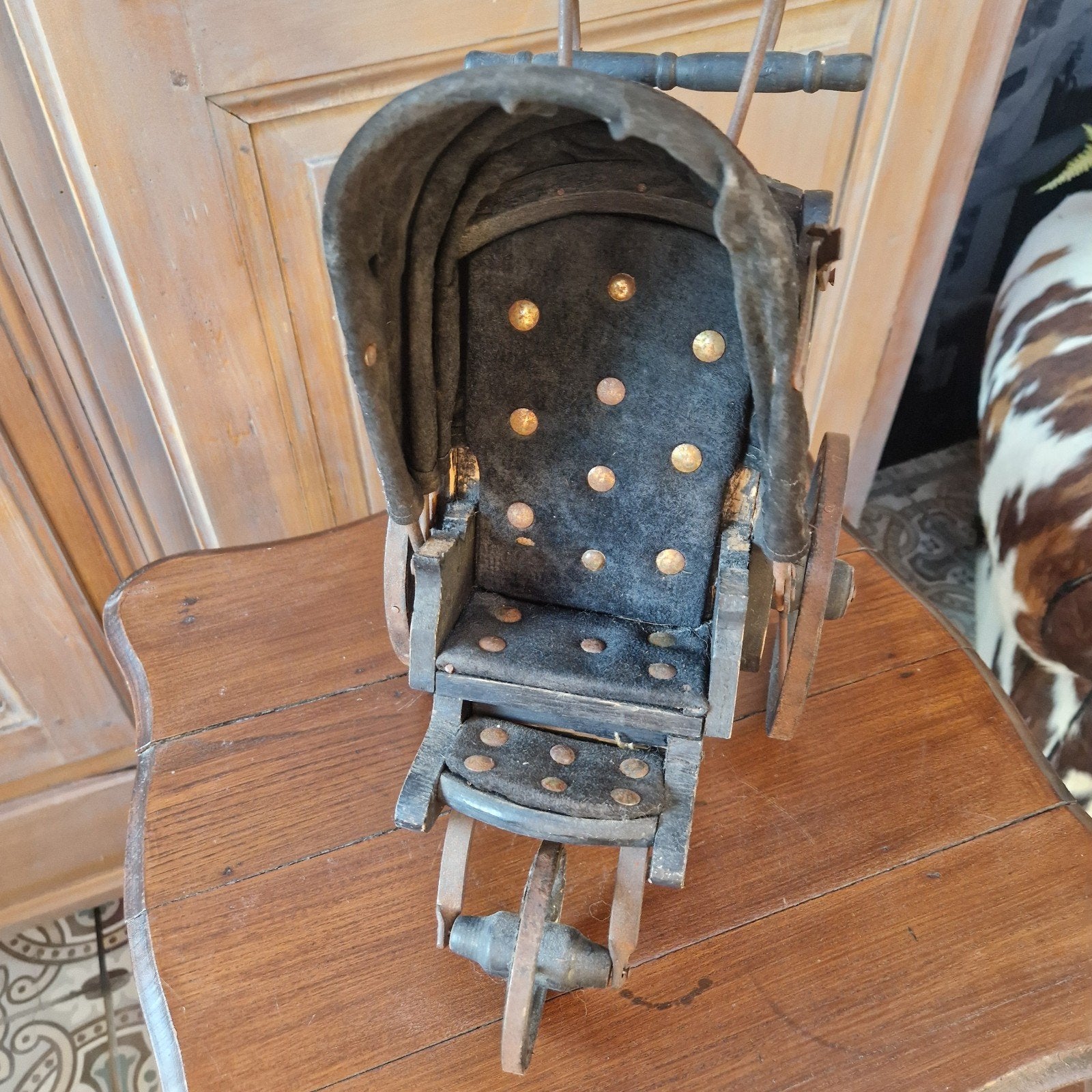 Brocante oud kinder rijtuigen popje beertje deco, Antiek en Kunst, Ophalen of Verzenden