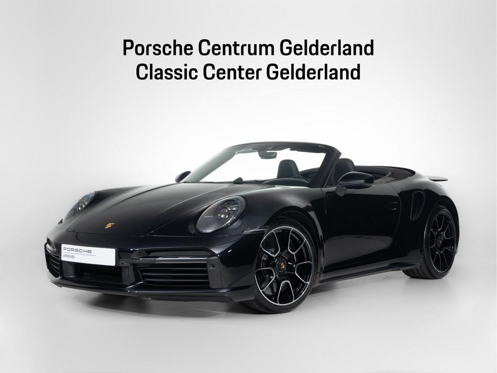 Porsche 911 Turbo S Cabriolet, Auto's, Porsche, Gebruikt, Zwart, 4 stoelen, Zwart
