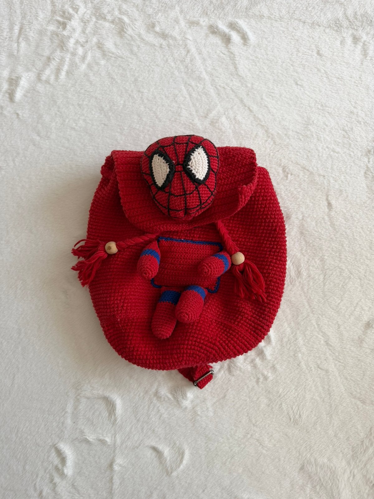 Spiderman rugzak gehaakt, Ophalen of Verzenden, Zo goed als nieuw, Rood, Rugtas