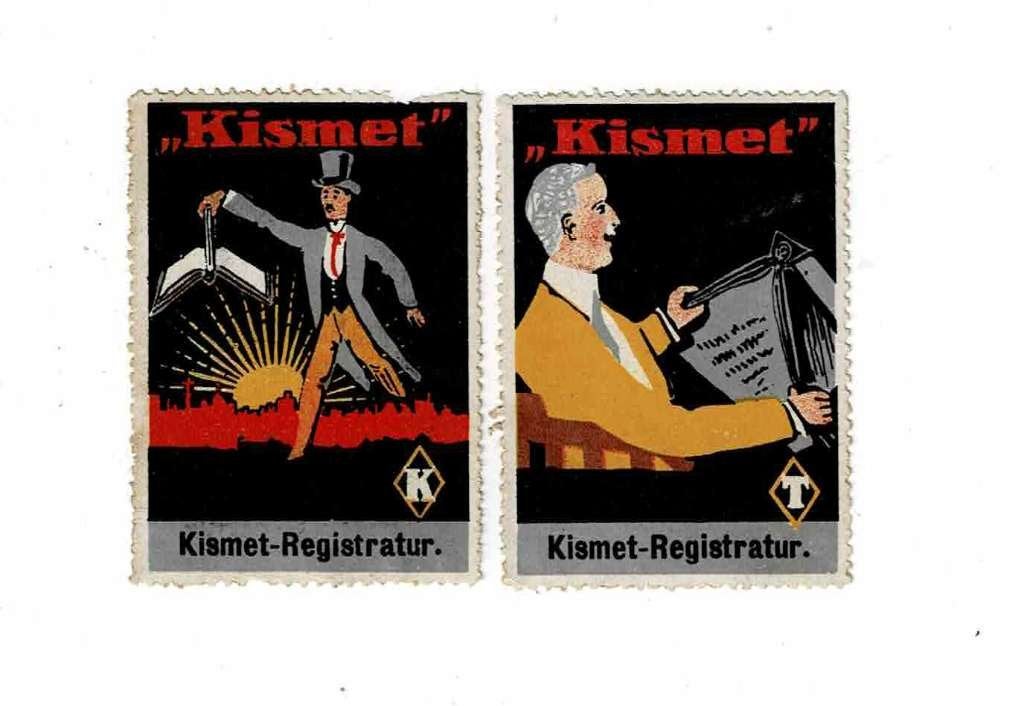 Oude Duitse sluitzegels van "KISMET", Verzamelen, Verzenden, Zo goed als nieuw, Overige typen