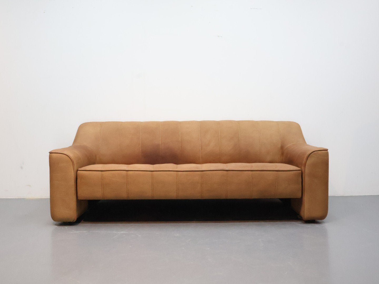 DeSede Ds44  driezits bank  cognac buffelleer, Ophalen, Gebruikt, Onbekend, Driepersoons