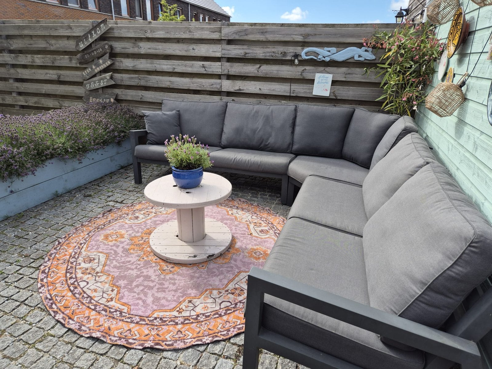 Intratuin - Loungeset 293x293cm, Ophalen, Aluminium, Zo goed als nieuw, Loungeset