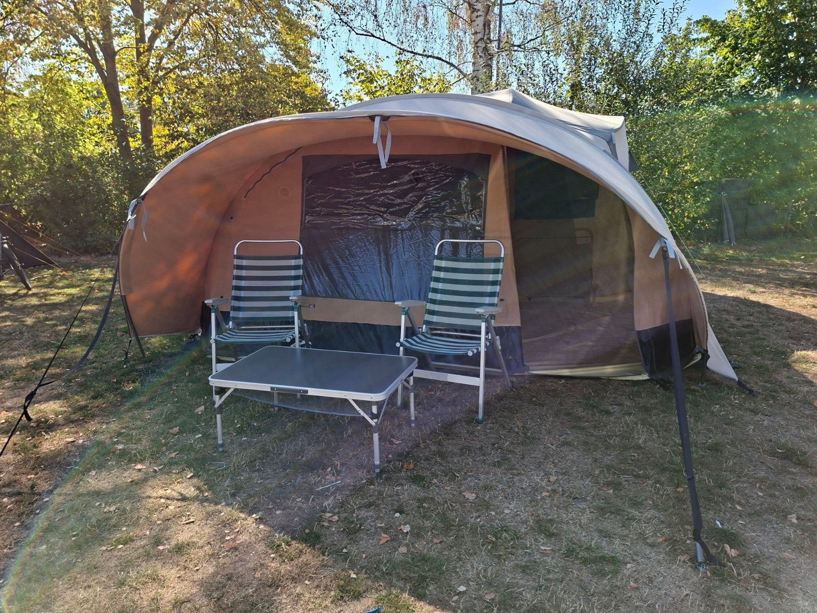 Cabanon Manga Basic vouwwagen met voortent en luxe luifel, Ophalen, Aanwezig, Cabanon