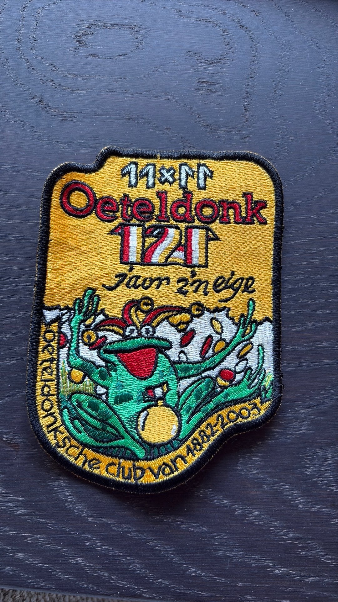 Oeteldonk origineel embleem, Hobby en Vrije tijd, Ophalen of Verzenden, Gebruikt