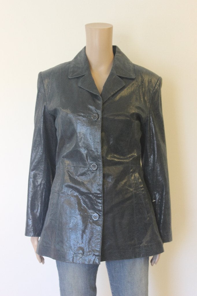 NIEUW Donna D grijsblauw leren jasje maat 36, Donna D, ., Nieuw, Ophalen of Verzenden