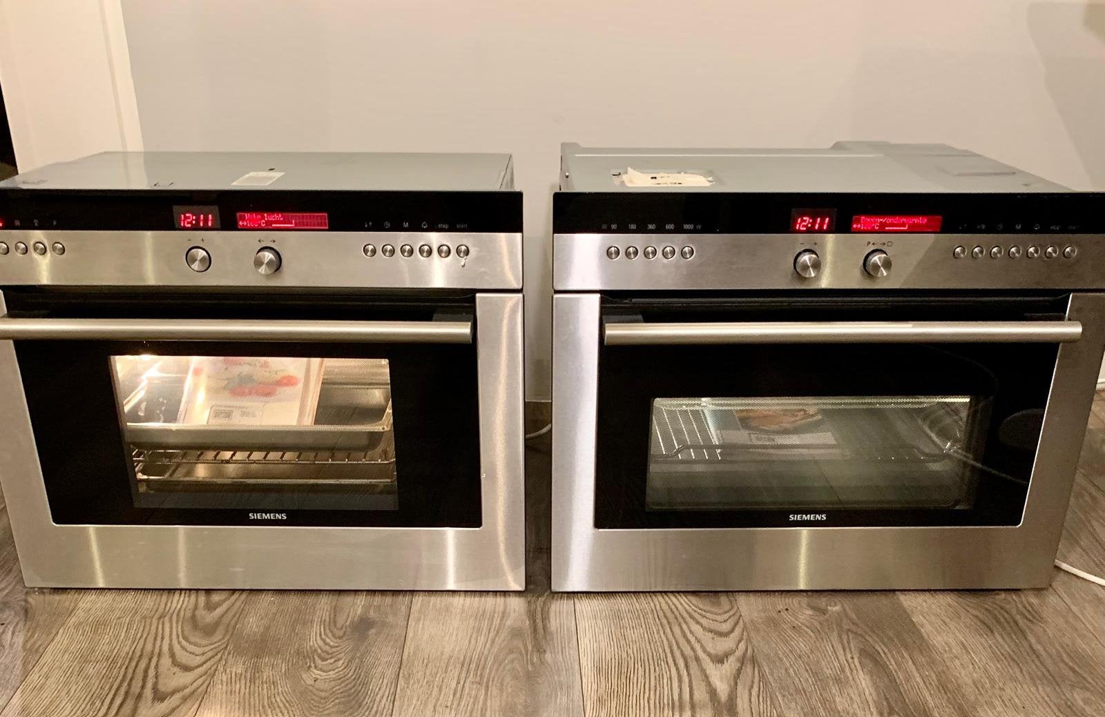 Combi oven met magnetron + combi stoomoven Siemens, Ophalen, Zo goed als nieuw, Oven, Inbouw