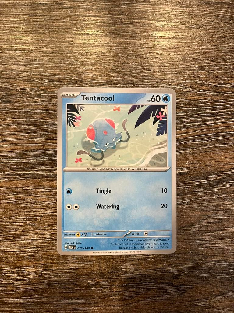 Tentacool MEW 072/165, Ophalen of Verzenden, Zo goed als nieuw