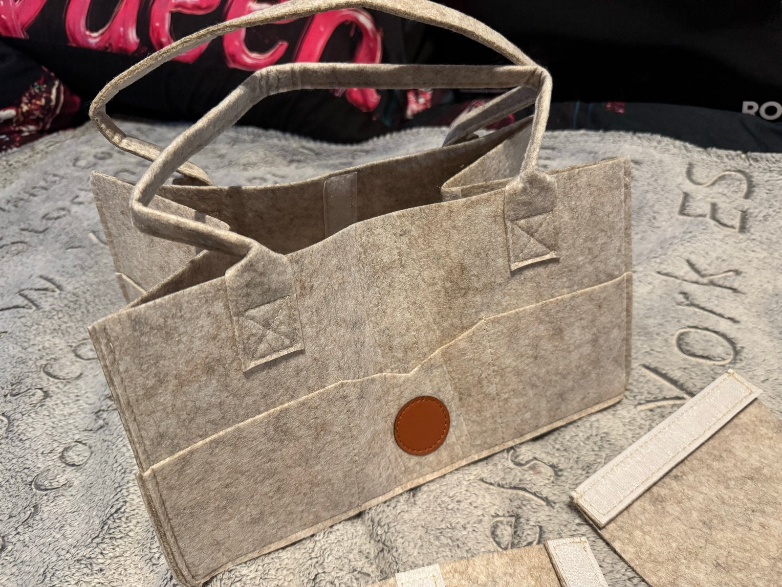 Opvouwbare Vilt Opbergmand met Handvatten - Beige, Ophalen of Verzenden, Nieuw
